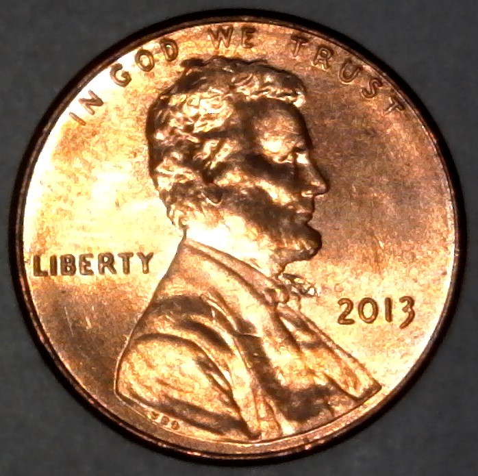 2013-P-Lincoln-Shield-Cent-Struck-Through-Grease-And-Grit